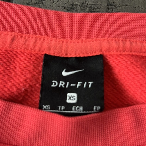 Nike Cropped Open Back Coral Orange Sweatshirt - Picture 5 of 8